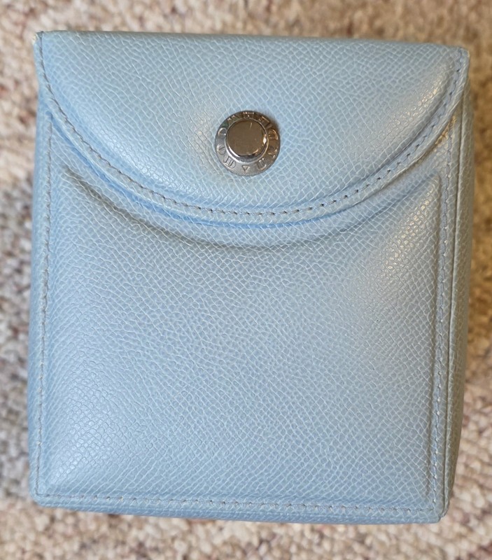 Underwood London Acorn Single Watch Winder Blue Leather Case, Charger Functional