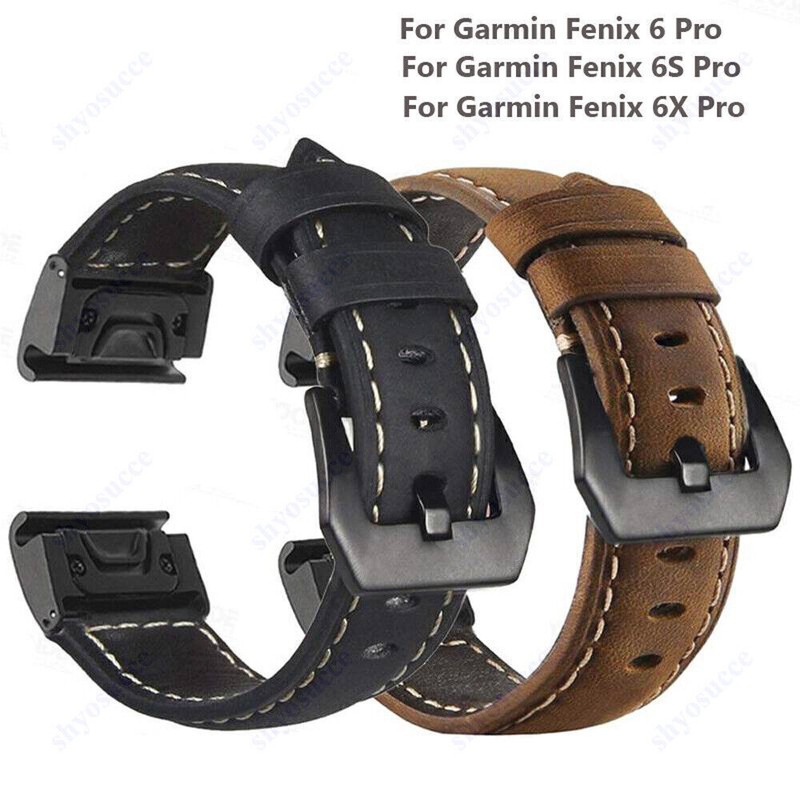 Genuine Leather Band For Garmin Fenix 7X 7 Solar 6X 6 Pro 5 5X Quick Fit Strap gallery