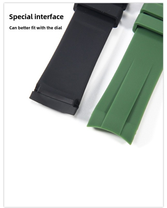 High Quality Curved Silicone Rubber Watch Band Straps Men's Diver 20mm Fits Rlx gallery