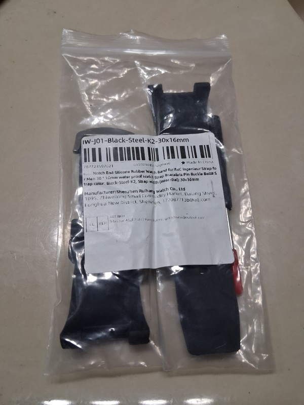 IWC Ingenieur 30mm x 16mm Navy Black Rubber Men's Watch Band Strap gallery