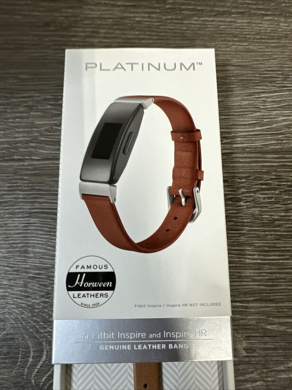 Platinum Fitbit Inspire Genuine Leather Copper Band Inspire HR Horween PT-FIBHLC