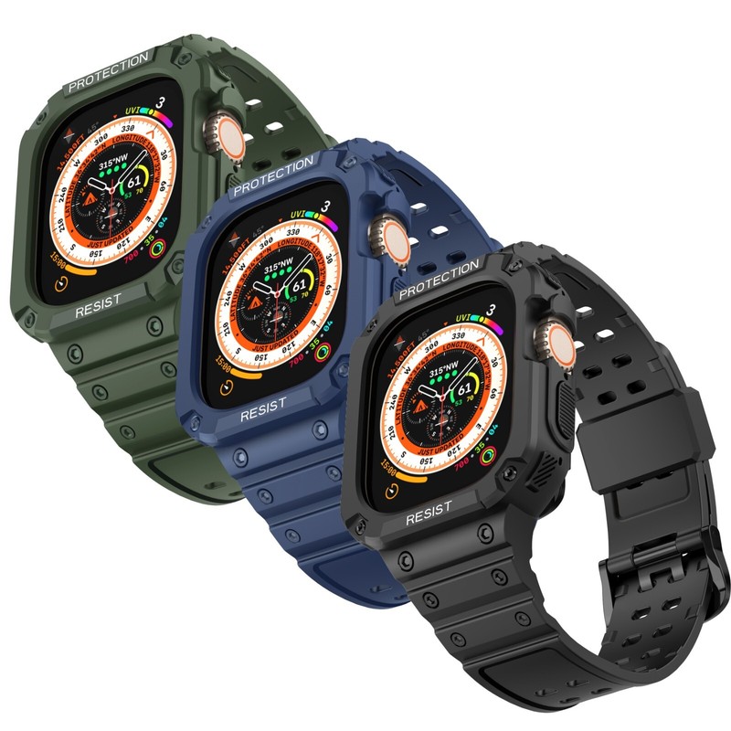 Band For Apple Watch Ultra 49mm (2022) Band with Bumper Case Protective Cover