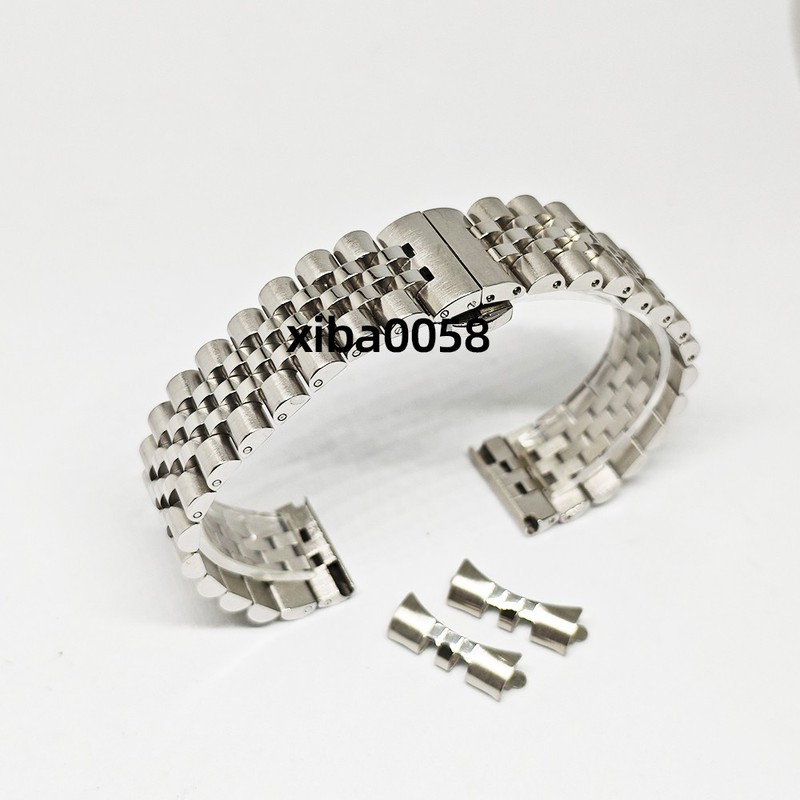 12mm-24mm Silver Jubilee Metal Watch Bracelet Stainless Steel Watch Strap Band