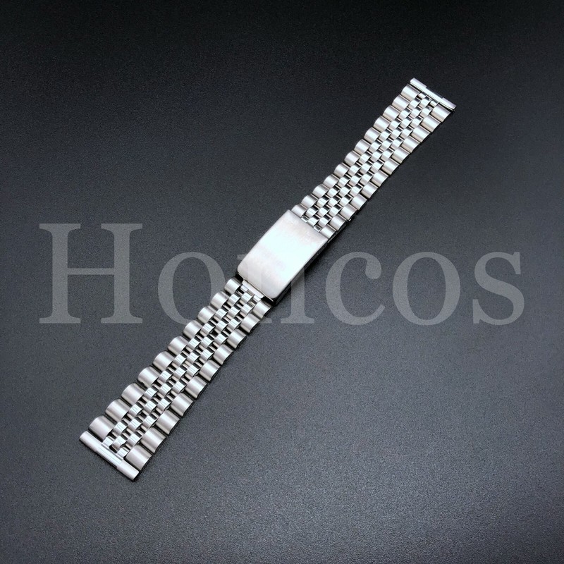20 MM Solid Stainless Steel Flat End Links Jubilee Watch Band Bracelet