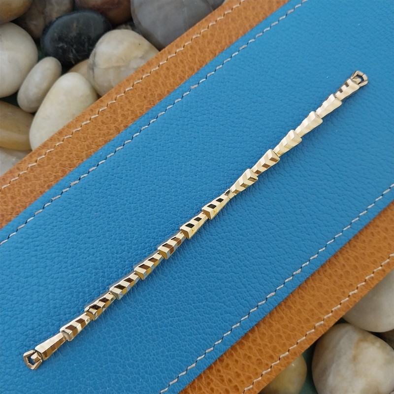 Ladies Yellow Gold-Fill Gemex Single Lug 1950s Vintage Cocktail Watch Band gallery