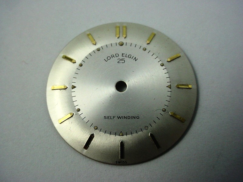Lord Elgin 25 Selfwinding Pearl 27.73mm Vintage Watch Dial Gold Arrow Markers