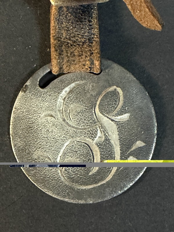 Metal Watch Fob With Cursive “ G” Or “ S” With Leather Strap gallery