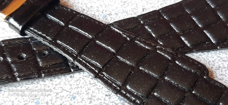 NOS HIRSCH 16mm OPEN END TAPRED BLACK ALLIGATOR PATTERN WATCH BAND w/BUCKLE gallery
