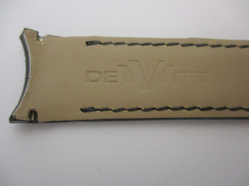 DEWITT Black Genuine Leather 21mm Rounded Lug Ends x 19mm Watch Strap 120mm+70mm gallery