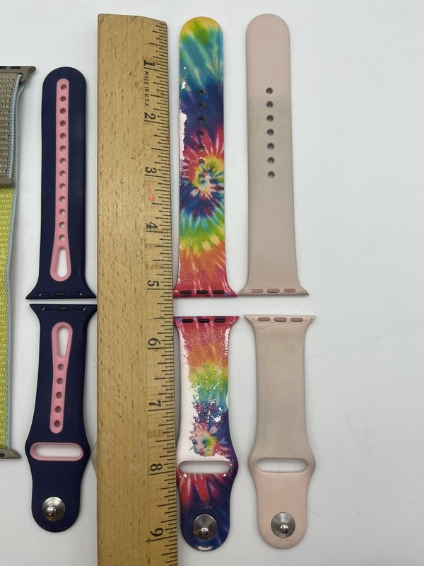 Lot 7 Apple Sport Watch Band 4 Silicone & 3 Woven Blue Pink Grey S/M M/L 38 40 gallery