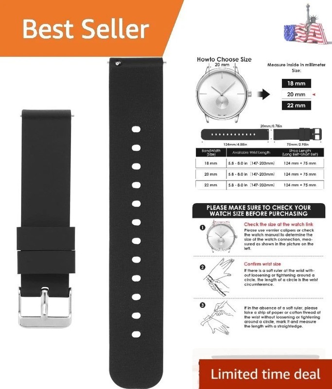 Rubber Watch Band 20mm for Men – Quick Release & Lightweight Style