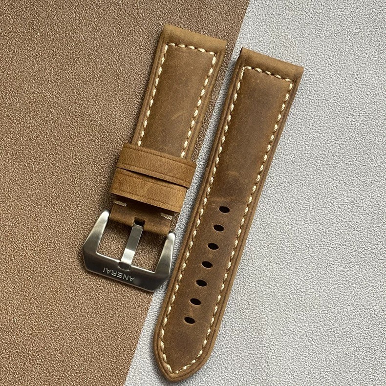 For Luminor / Submersible – Genuine leather strap – 22/24/26mm – with buckle