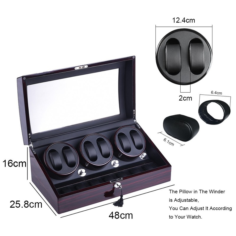 Luxury Automatic Rotation 6+7 Watch Winder Leather Display Storage Box Case Gift gallery