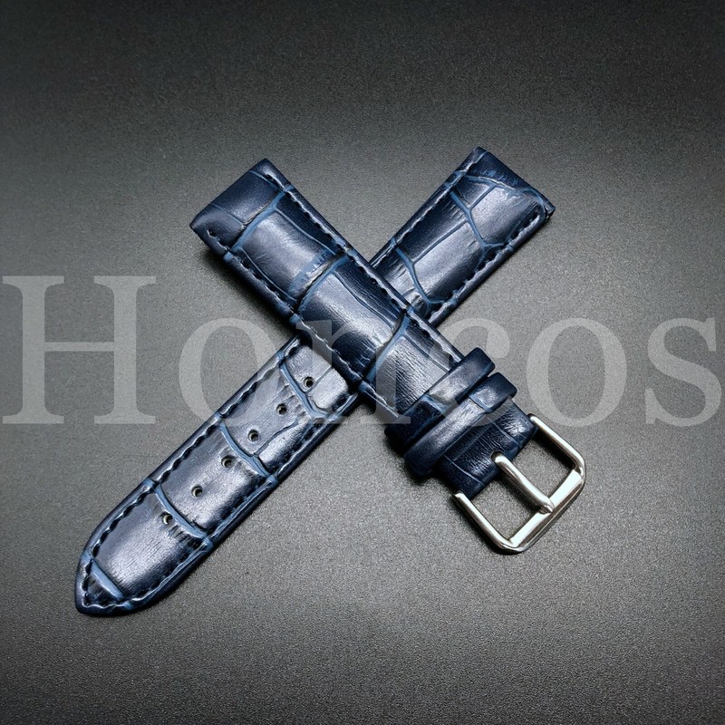 20MM ITALIAN LEATHER WATCH STRAP BAND FITS FOR ROLEX 36 DATEJUST DATE WATCH BLUE