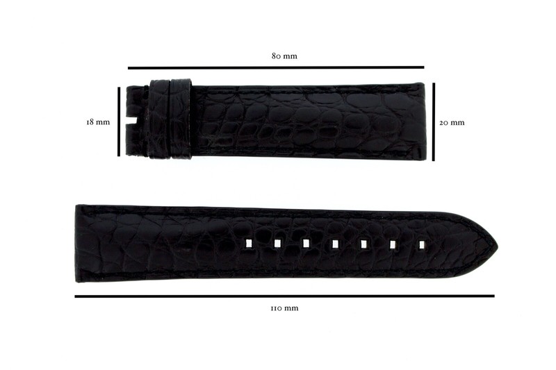 Montblanc Genuine / Autthentic Semi-Matte Black Alligator Strap 20mm-18 110-80 gallery