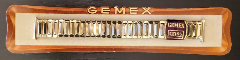 Vintage NOS 1960s Gemex 18.75mm Gold Plated Expansion Watch Bracelet