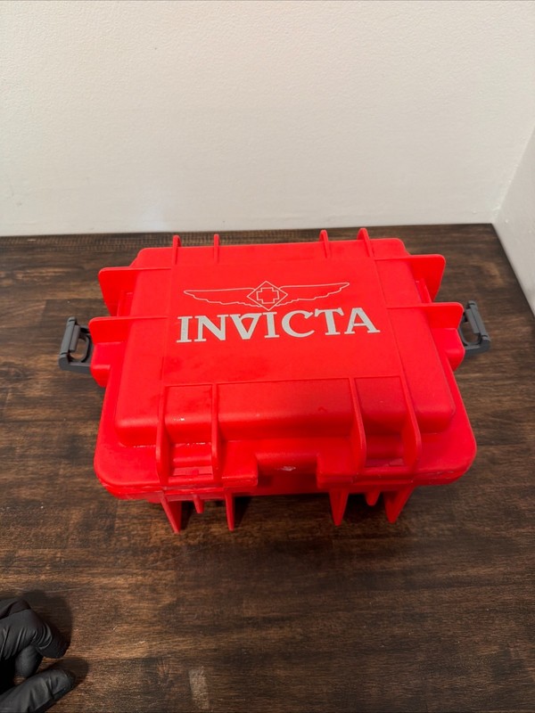 Invicta Red Dive Watch Case (3 Slots) – Hard/Rugged Portable Travel Padded Foam