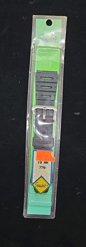 Vintage Speidel Nylon Watch Band 19 mm ~ 778 ~ Black ~ Hong Kong
