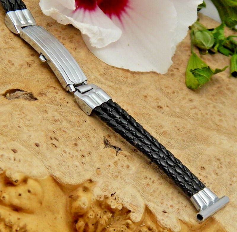 Vintage 16mm men’s art deco Sentinel telescoping deployment watch band nickeled