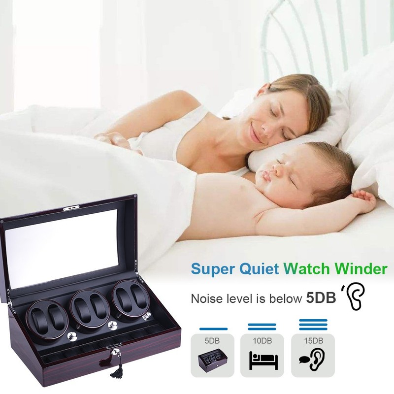 Luxury Automatic Rotation 6+7 Watch Winder Leather Display Storage Box Case Gift gallery