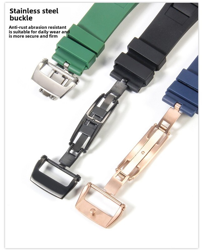 High Quality Screwed Rubber Watch Strap Fits Richard Mille Silicone Watch Bands gallery