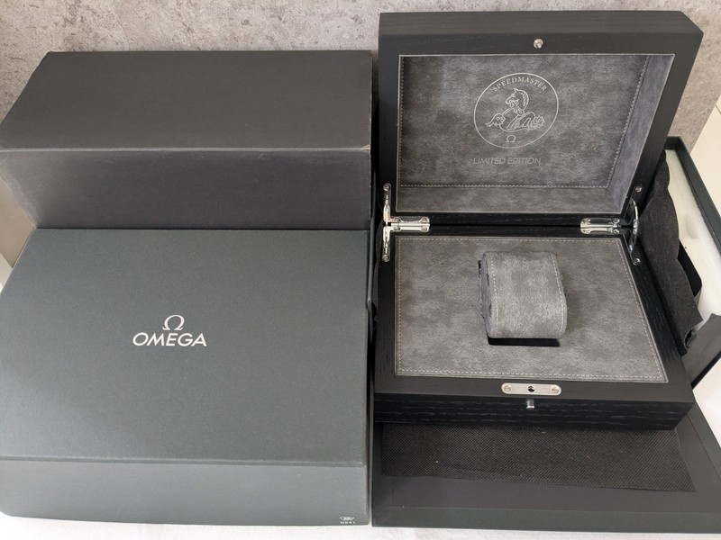 Omega Speedmaster Limited Edition Black Wooden Watch Box with Outer Box