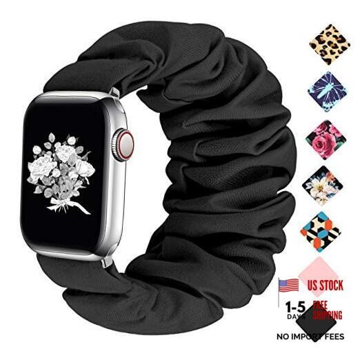 Scrunchie Band Compatible with Apple 38/40/41mm/(42mm-Series 11 10)-S/M Black