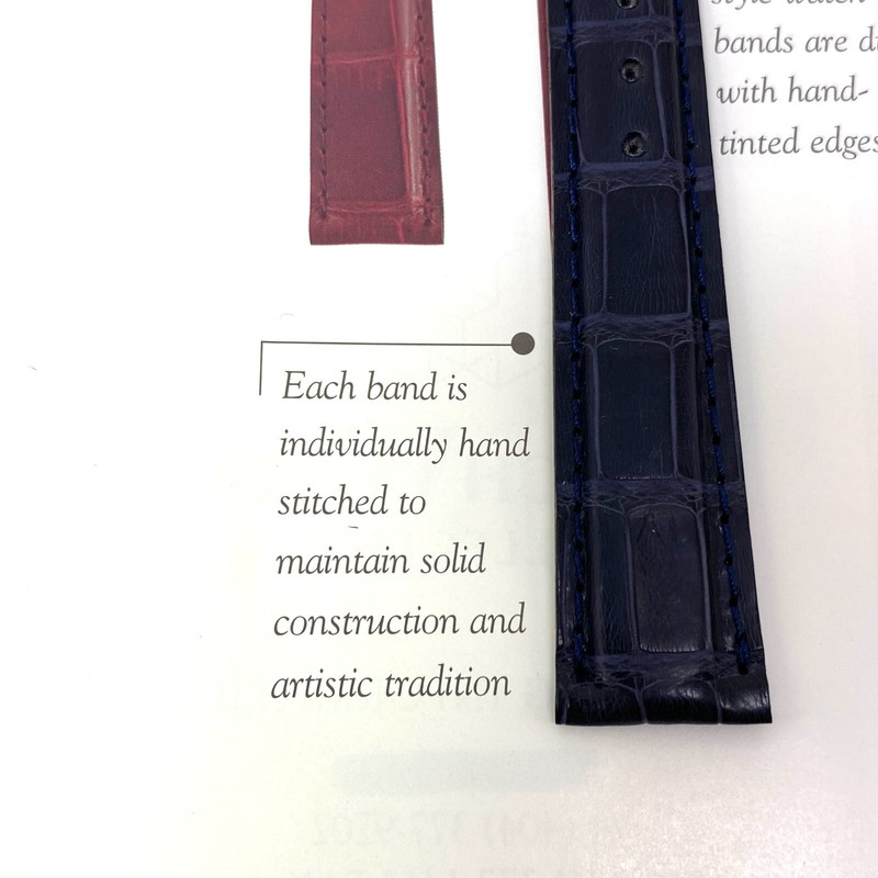Genuine American Alligator Watch Band Strap Hand Crafted Italy 20mm Dark Brown gallery