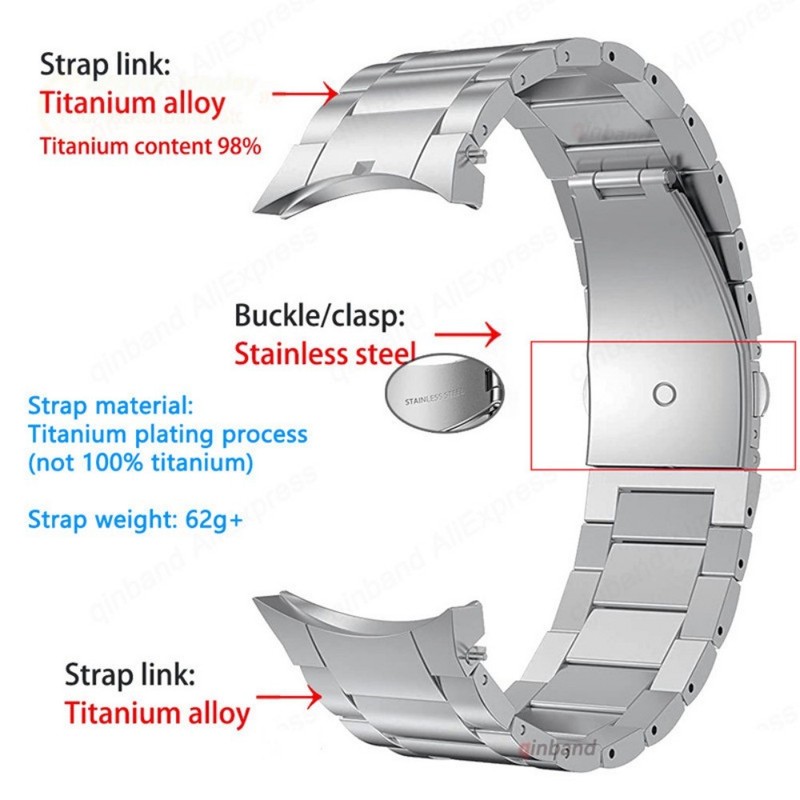 No Gaps Titanium Strap For Samsung Galaxy Watch FE 7 6 5 44/40mm Band Bracelet gallery