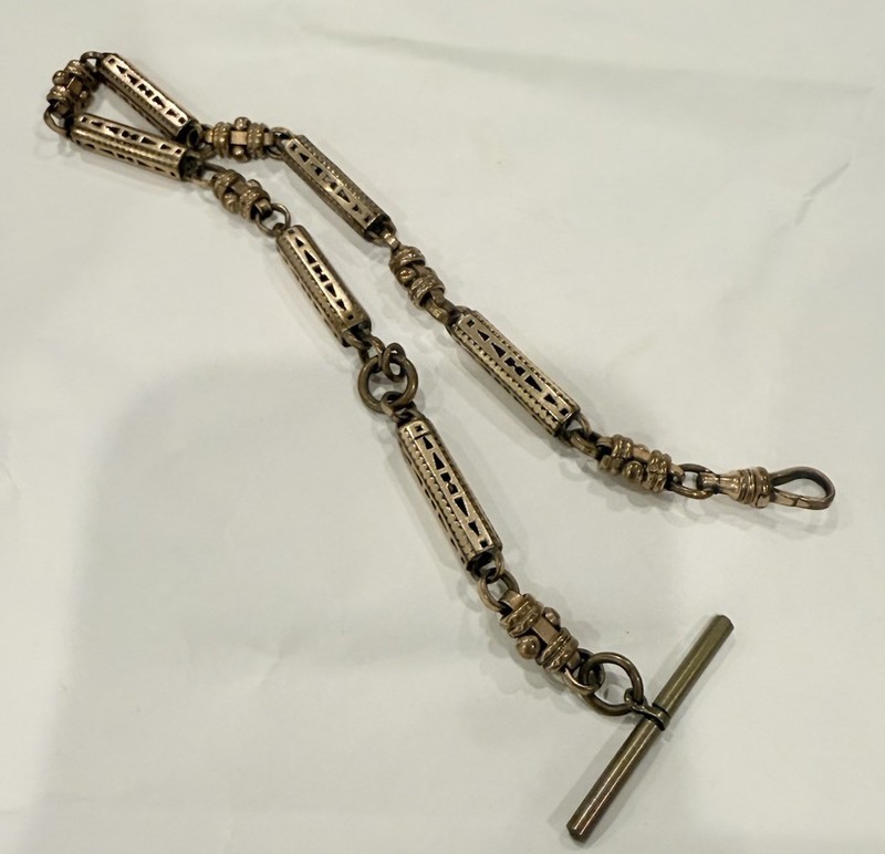 Antique Vtg Key Fob Chain Victorian Heavy 42 Grams Gold Filled? RPS & Co