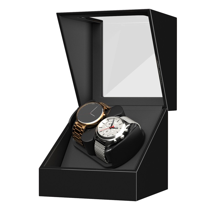 Automatic Rotation 2 Double Watch Winder Display Box Storage Case Organizer New gallery