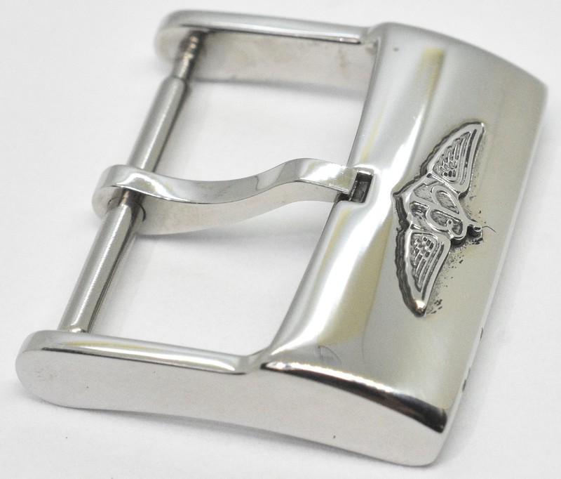 Breitling 18mm Polished Stainless Steel Tang Buckle for Leather Strap