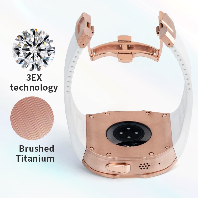Luxury Diamonds Case+fluoroelastomer Strap For Apple Watch Ultra 3/2/1 49mm gallery