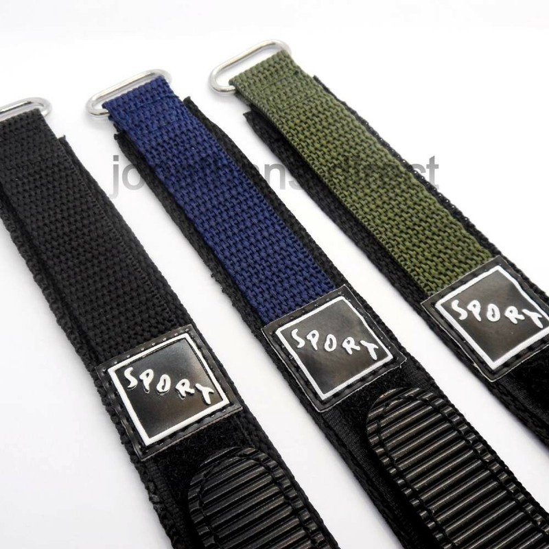 Wrap Around Hook & Loop Watch Strap Band Nylon Sport Black Blue Green14 16 18 20