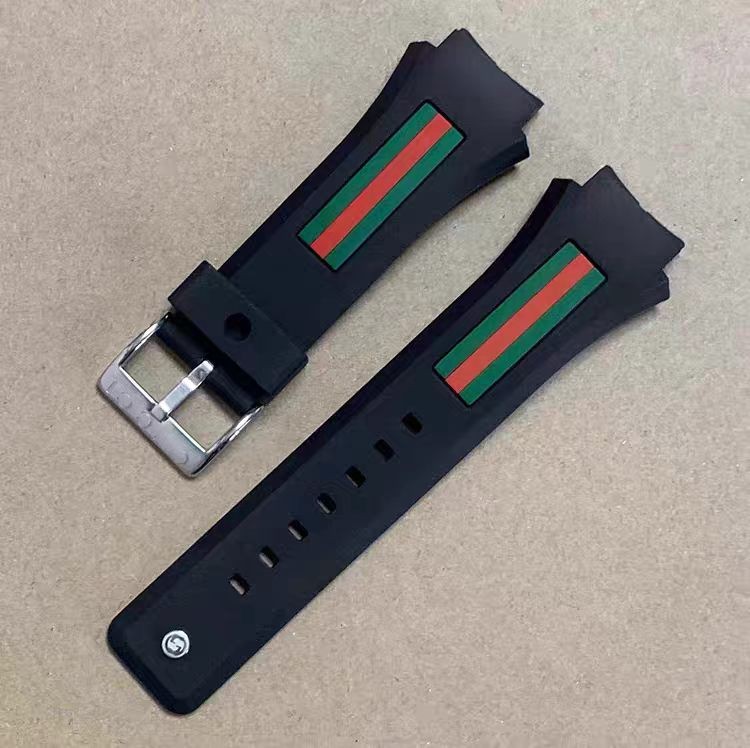 Blue White Red Black 30*21mm Rubber Watch Strap Fits for Gucci/YA137101 Band