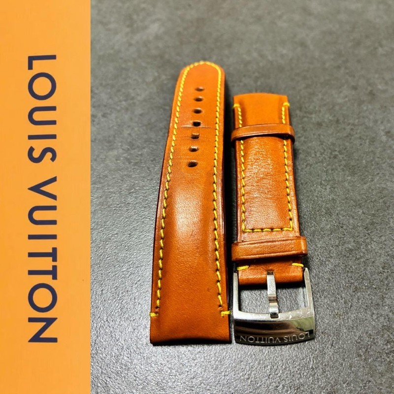 Louis Vuitton Tambour Watch Strap Brown Yellow World Timer Limited Edition Rare