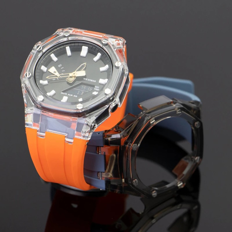 Transparent Mod Kit Case Rubber Strap for GA2100 GA2110 GAB2100 gallery