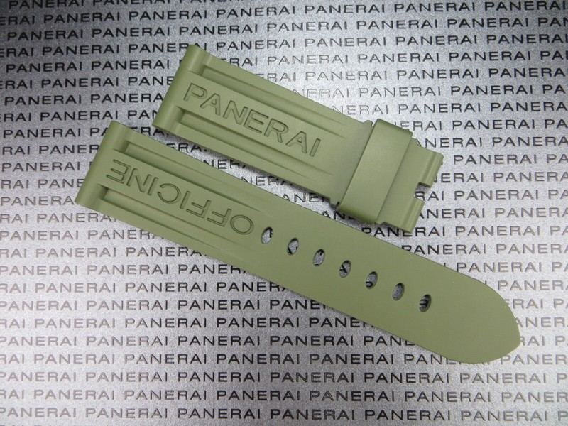 New 22mm Authentic PANERAI Rubber Strap Green Diver Watch Band Tang Buckle gallery