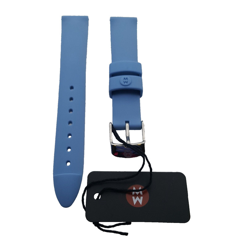 Genuine Michele 16mm Blue Silicone Watch Band Strap New