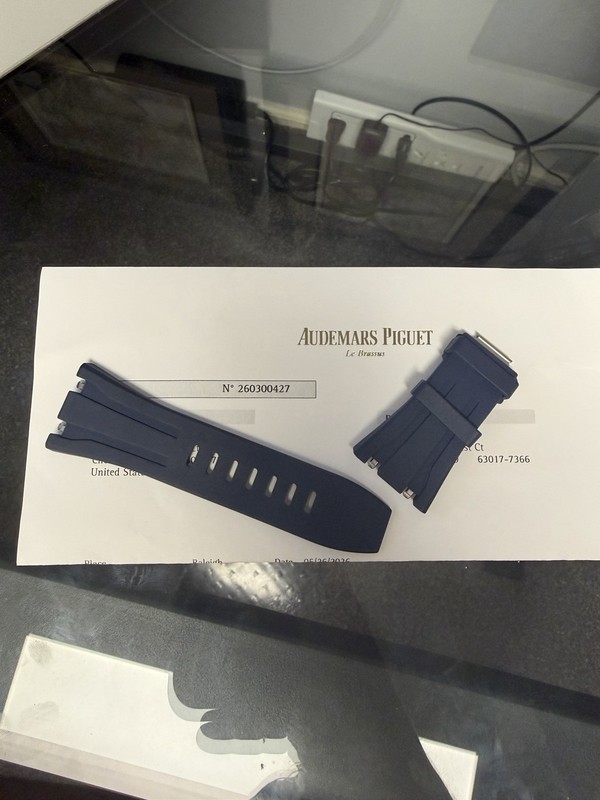 OEM Audemars Piquet Navy Blue Rubber Watch Strap for 43mm Royal Oak Offshore
