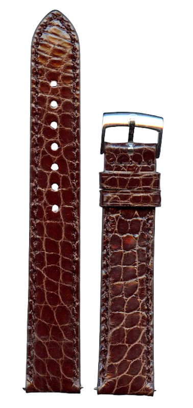 Mixed Brown Genuine Alligator Watch Strap 16mm 18mm 19mm 20m Steel Omega Buckle
