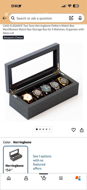 Watch Case by Case Elegance Collection, Dark grey 5 watch storage and organizer