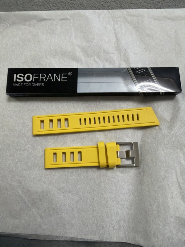 Isofrane 20mm YELLOW RUBBER DIVER Watch Strap with Box, Pre-Owned Unworn – ITALY