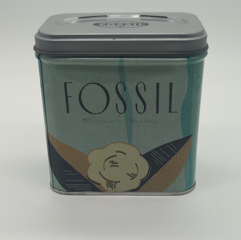Fossil Metal Watch Storage Box Green Silver Classic 1990-1999 Collectible