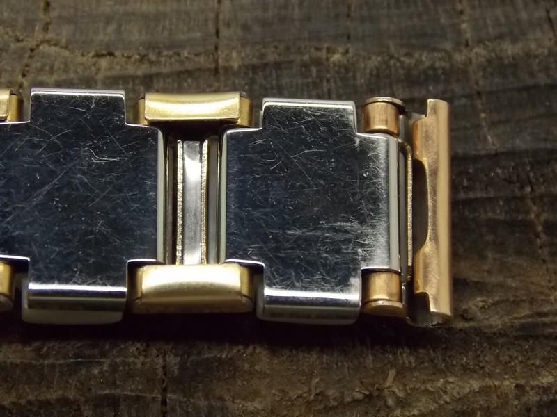 Kestenmade USA Vintage Watch Band NOS 16mm Gold Filled w Mother of Pearl links gallery
