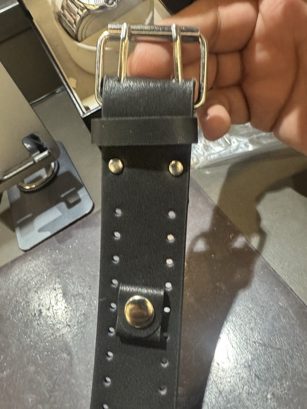 Black Wide Leather Watch Band -Cuff Strap Big Buckle Punk Rock 20MM NO WATCH gallery
