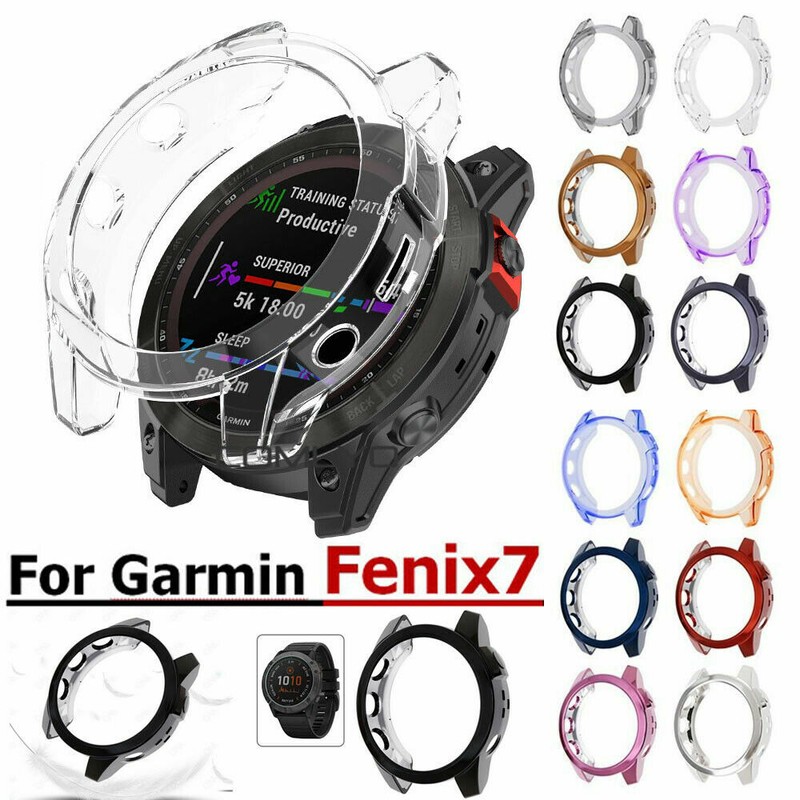 TPU Protector Case for Garmin Fenix 7 7X 7S Solar Smart Watch Cover Bumper Shell