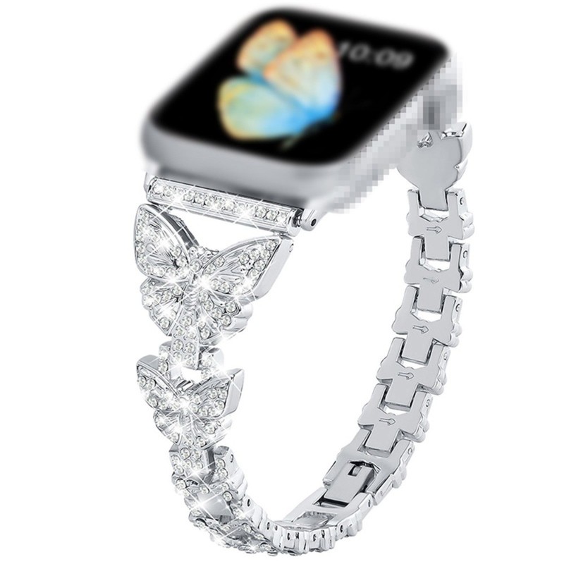 Rhinestones Women Bling Band for Apple Watch Series 11 10 9 8 7 6 5 4 3 SE Strap
