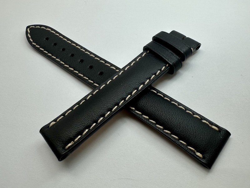 Longines Leather Black 14 mm x 14 mm Watch Band Strap No Buckle