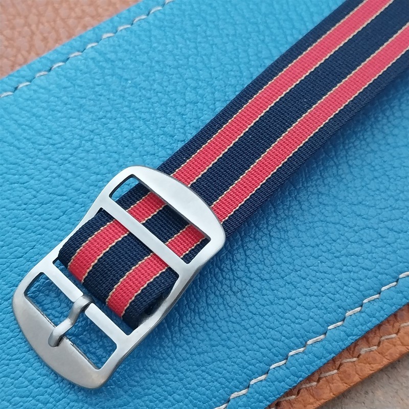 Vintage 18mm Striped Perlon Unused Classic Single Pass 1960s Unused Watch Strap gallery